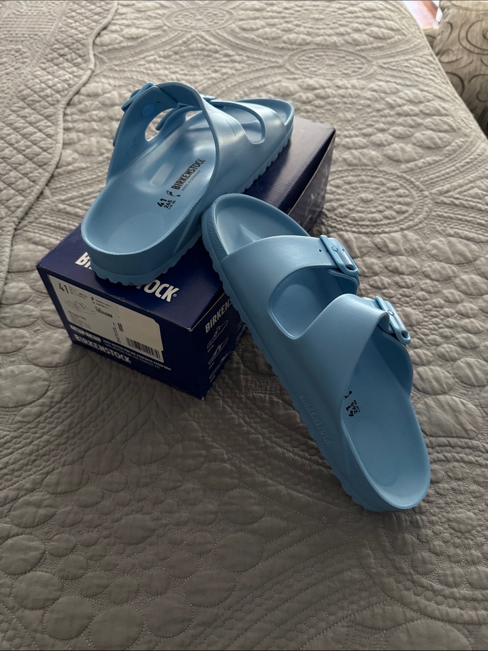 Birkenstock Arizona EVA Sandals in Light Blue